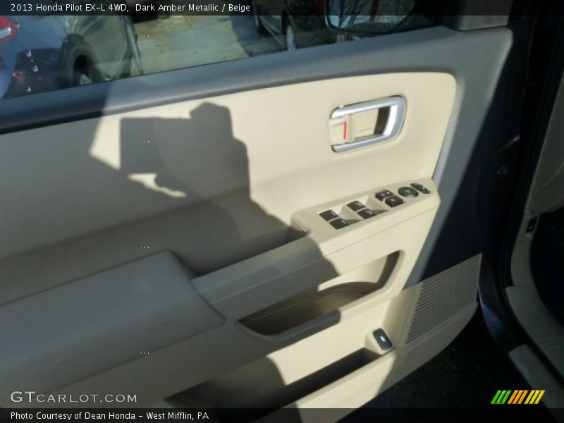 Dark Amber Metallic / Beige 2013 Honda Pilot EX-L 4WD