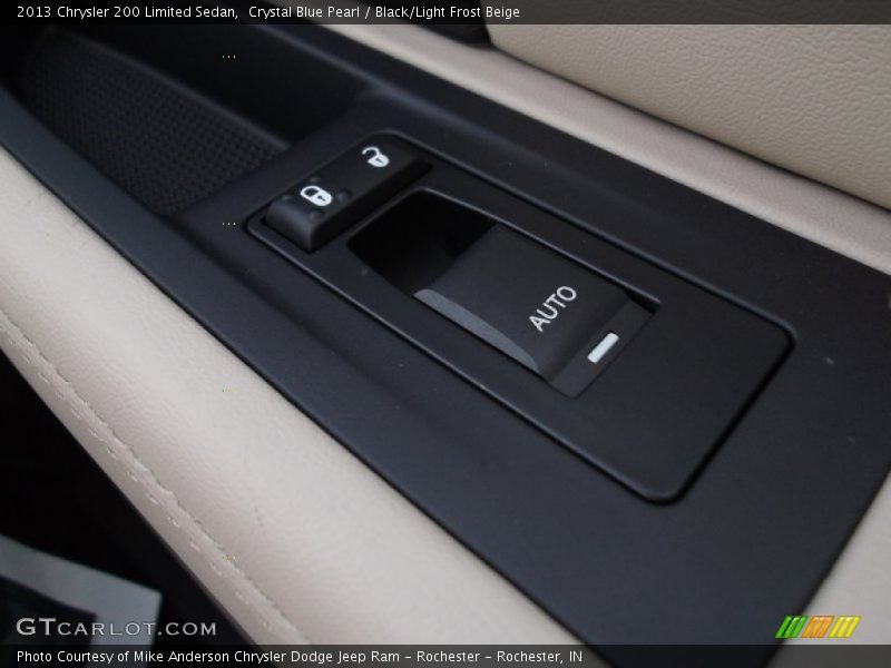 Crystal Blue Pearl / Black/Light Frost Beige 2013 Chrysler 200 Limited Sedan