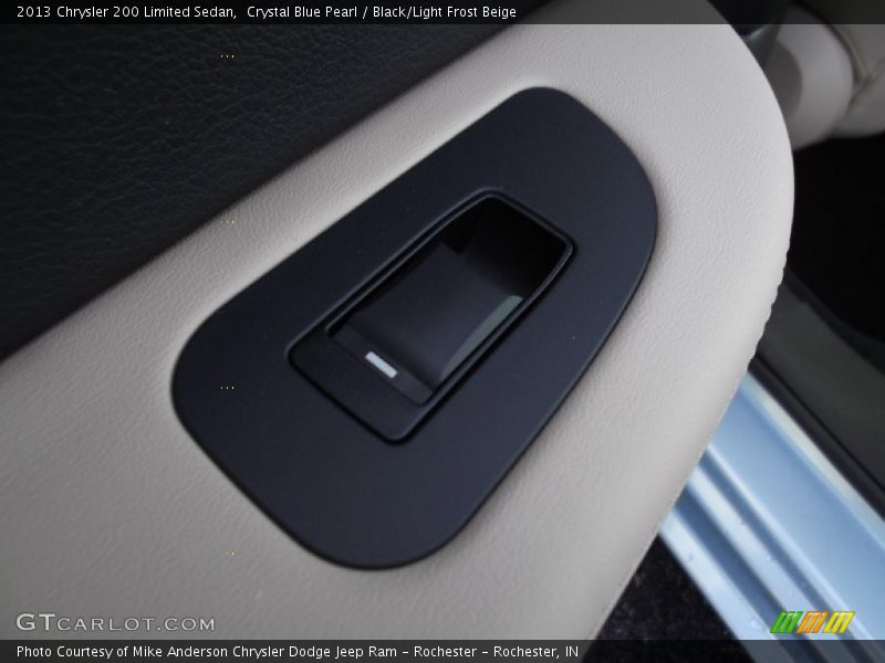 Crystal Blue Pearl / Black/Light Frost Beige 2013 Chrysler 200 Limited Sedan