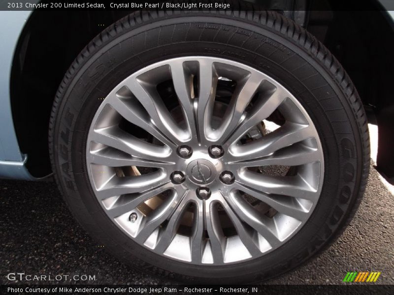 Crystal Blue Pearl / Black/Light Frost Beige 2013 Chrysler 200 Limited Sedan