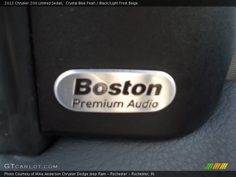 Crystal Blue Pearl / Black/Light Frost Beige 2013 Chrysler 200 Limited Sedan