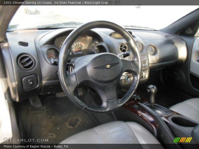 Ice Silver Pearlcoat / Black/Light Gray 2001 Chrysler Sebring LXi Coupe