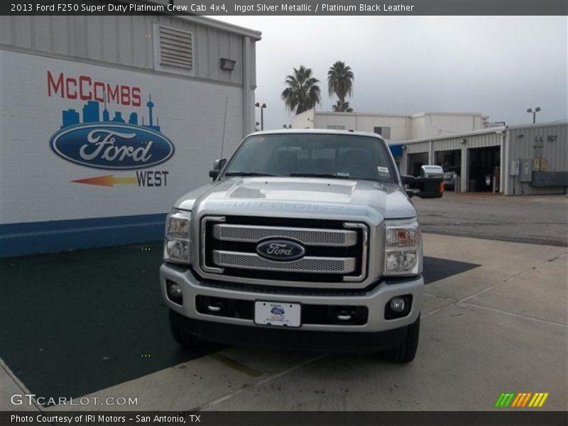 Ingot Silver Metallic / Platinum Black Leather 2013 Ford F250 Super Duty Platinum Crew Cab 4x4