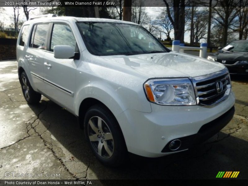 White Diamond Pearl / Gray 2013 Honda Pilot Touring 4WD