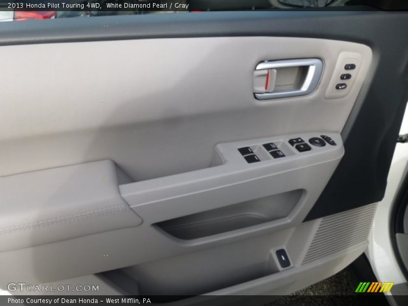 White Diamond Pearl / Gray 2013 Honda Pilot Touring 4WD