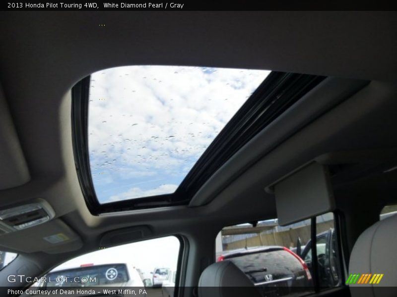 White Diamond Pearl / Gray 2013 Honda Pilot Touring 4WD