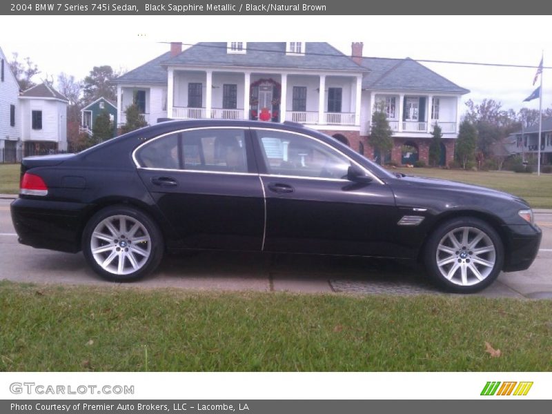 Black Sapphire Metallic / Black/Natural Brown 2004 BMW 7 Series 745i Sedan