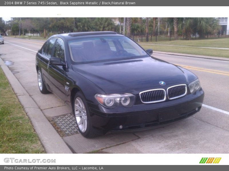 Black Sapphire Metallic / Black/Natural Brown 2004 BMW 7 Series 745i Sedan