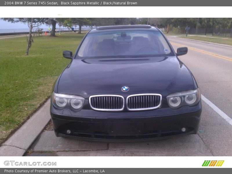 Black Sapphire Metallic / Black/Natural Brown 2004 BMW 7 Series 745i Sedan