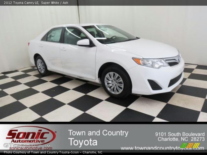 Super White / Ash 2012 Toyota Camry LE