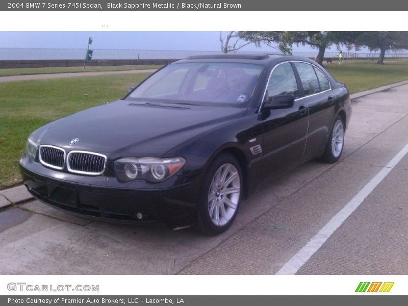 Black Sapphire Metallic / Black/Natural Brown 2004 BMW 7 Series 745i Sedan