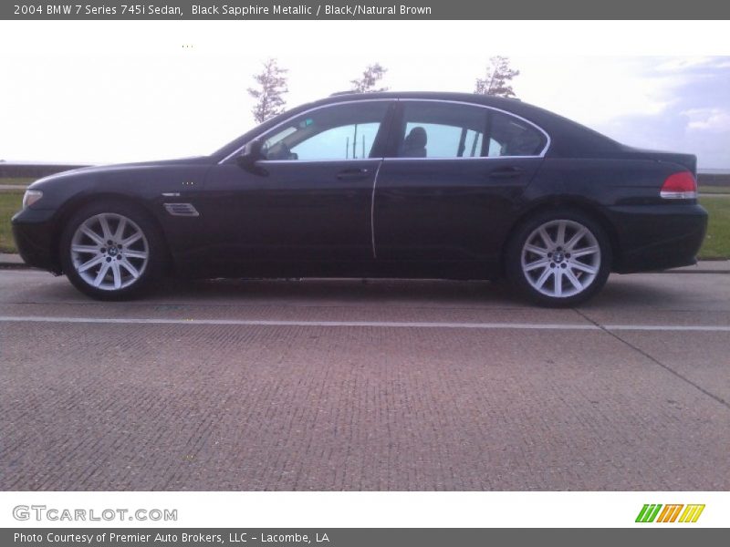 Black Sapphire Metallic / Black/Natural Brown 2004 BMW 7 Series 745i Sedan