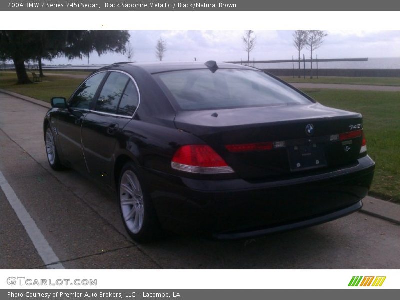 Black Sapphire Metallic / Black/Natural Brown 2004 BMW 7 Series 745i Sedan