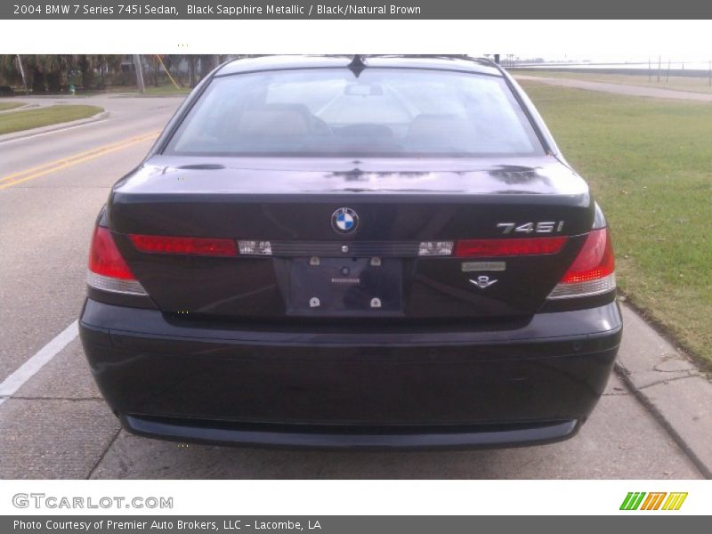 Black Sapphire Metallic / Black/Natural Brown 2004 BMW 7 Series 745i Sedan