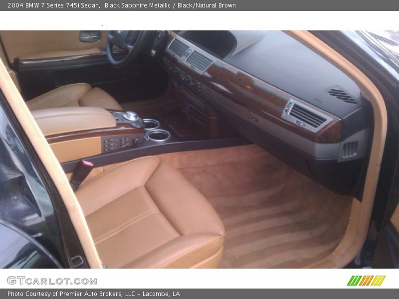 Black Sapphire Metallic / Black/Natural Brown 2004 BMW 7 Series 745i Sedan