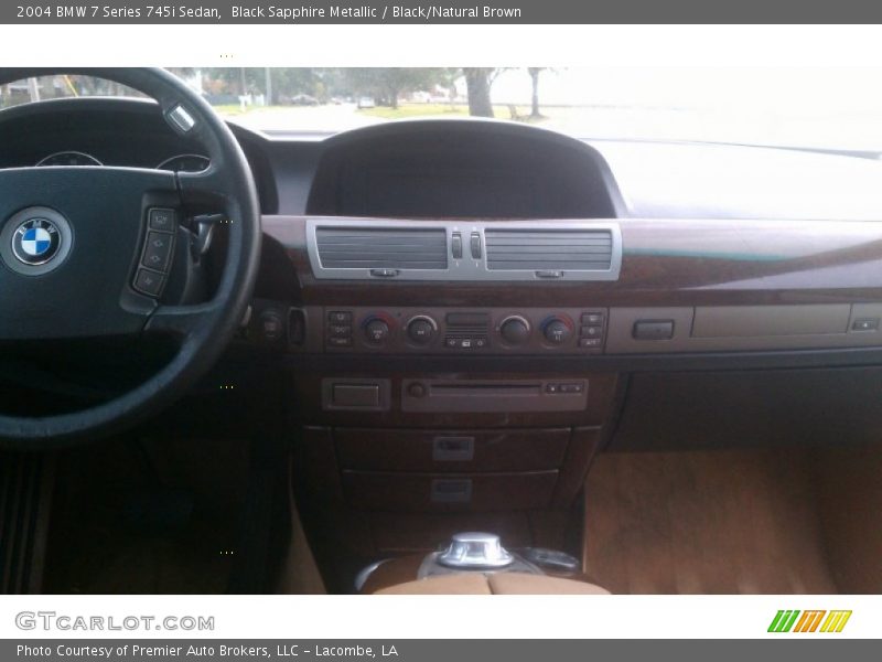 Black Sapphire Metallic / Black/Natural Brown 2004 BMW 7 Series 745i Sedan