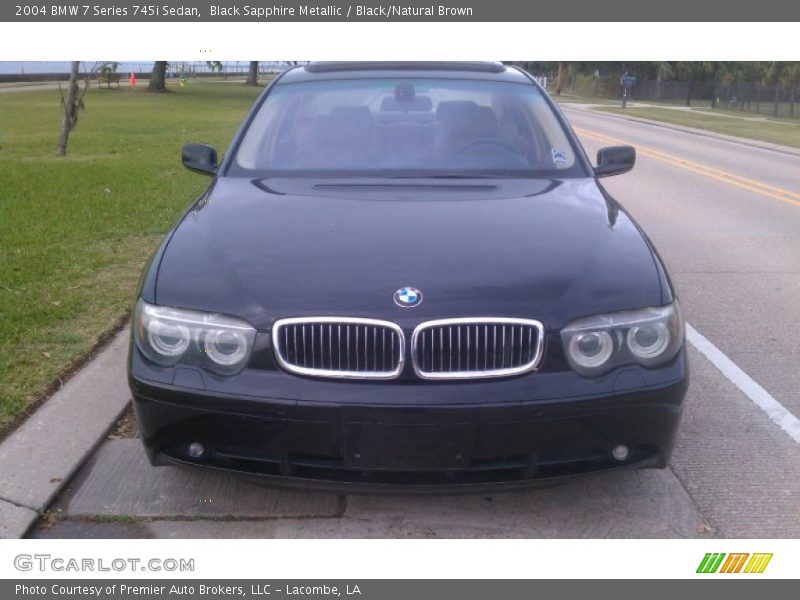 Black Sapphire Metallic / Black/Natural Brown 2004 BMW 7 Series 745i Sedan