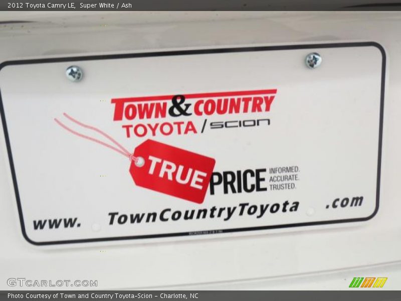Super White / Ash 2012 Toyota Camry LE