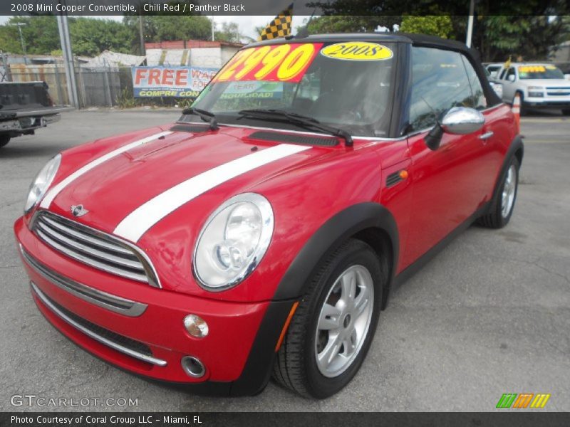 Chili Red / Panther Black 2008 Mini Cooper Convertible