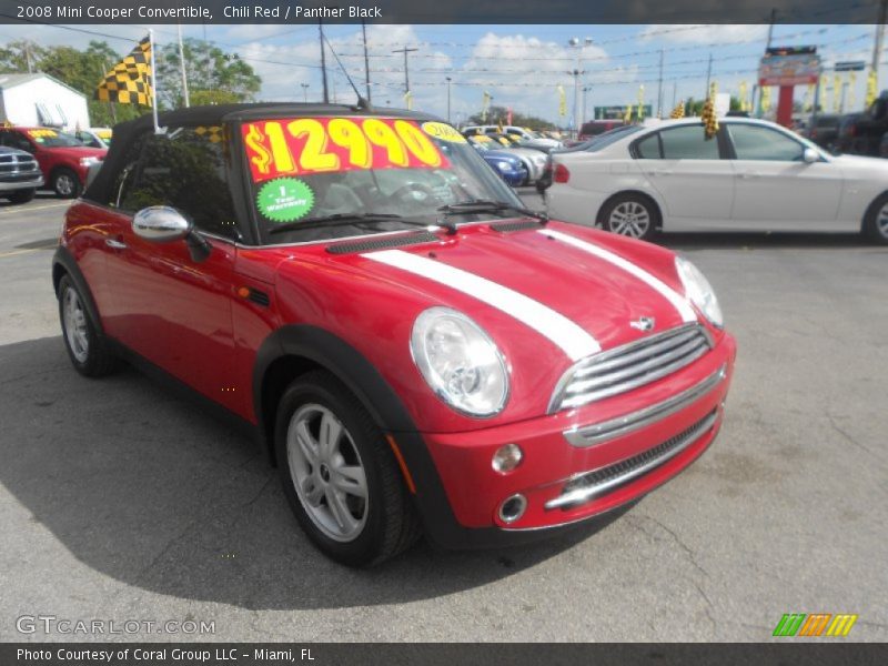 Chili Red / Panther Black 2008 Mini Cooper Convertible