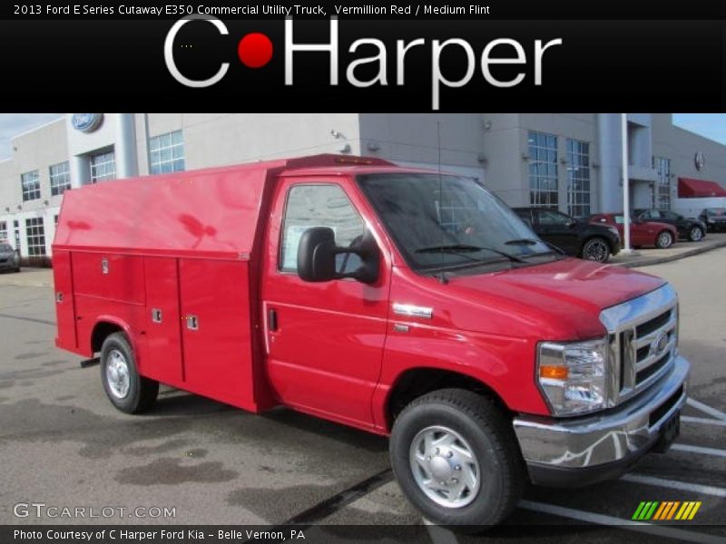 Vermillion Red / Medium Flint 2013 Ford E Series Cutaway E350 Commercial Utility Truck