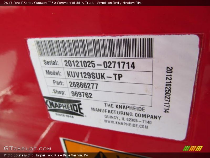 Vermillion Red / Medium Flint 2013 Ford E Series Cutaway E350 Commercial Utility Truck