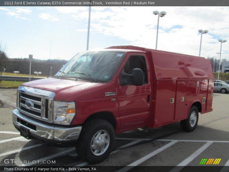 Vermillion Red / Medium Flint 2013 Ford E Series Cutaway E350 Commercial Utility Truck