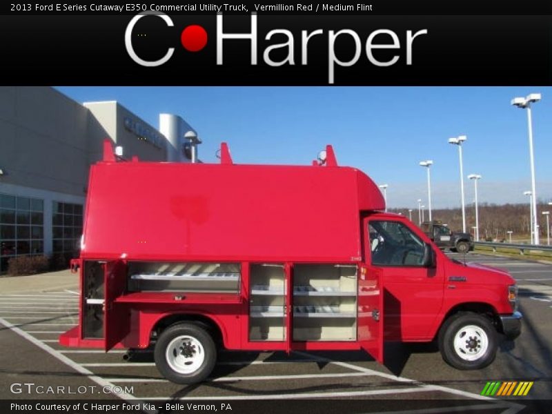 Vermillion Red / Medium Flint 2013 Ford E Series Cutaway E350 Commercial Utility Truck