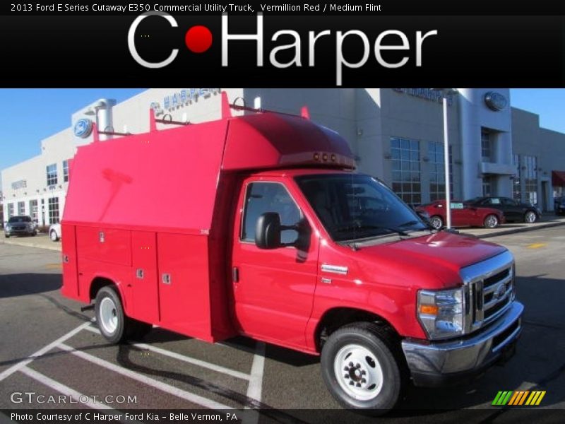 Vermillion Red / Medium Flint 2013 Ford E Series Cutaway E350 Commercial Utility Truck