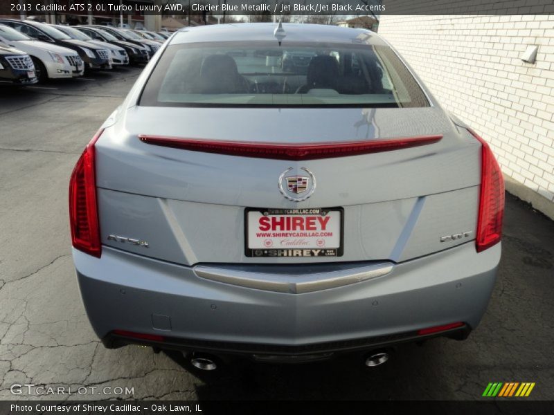 Glacier Blue Metallic / Jet Black/Jet Black Accents 2013 Cadillac ATS 2.0L Turbo Luxury AWD