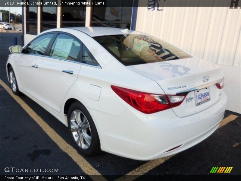 Shimmering White / Camel 2013 Hyundai Sonata Limited