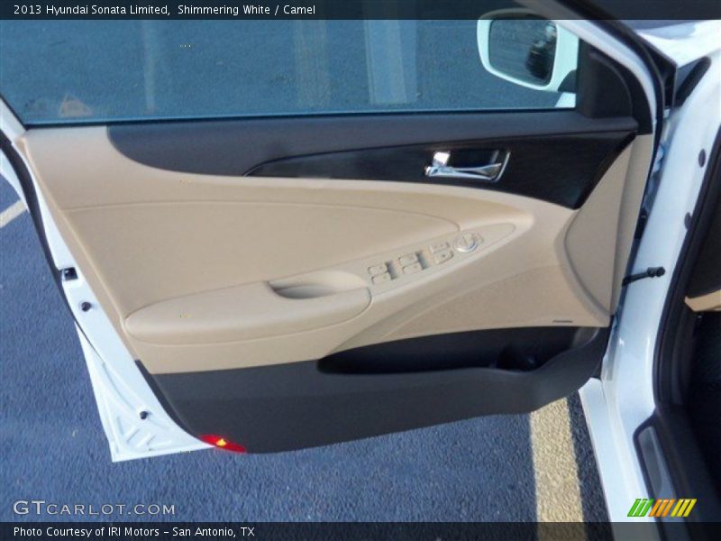 Shimmering White / Camel 2013 Hyundai Sonata Limited