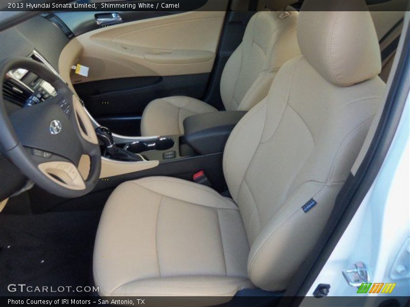 Shimmering White / Camel 2013 Hyundai Sonata Limited