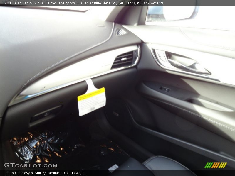 Glacier Blue Metallic / Jet Black/Jet Black Accents 2013 Cadillac ATS 2.0L Turbo Luxury AWD