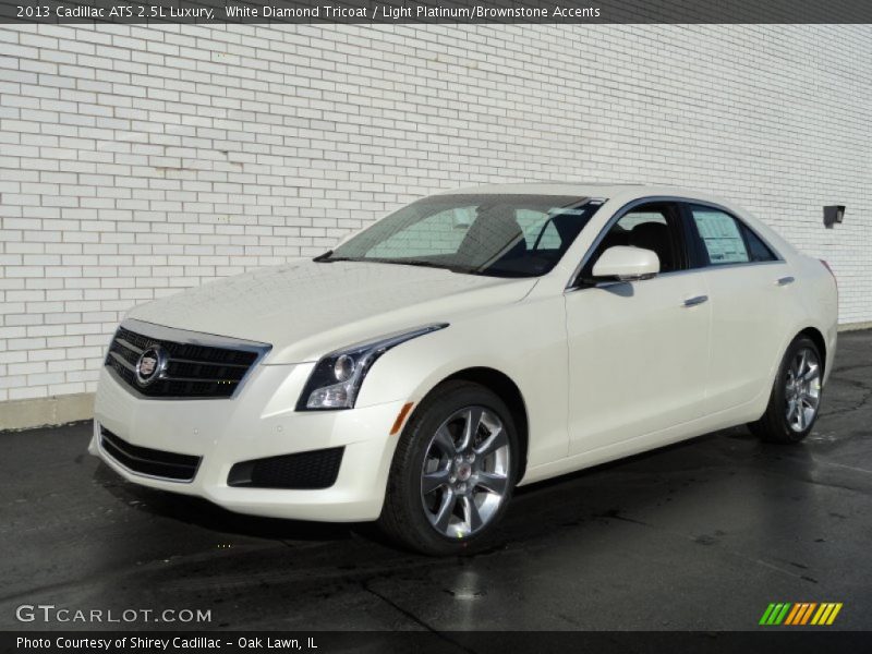 White Diamond Tricoat / Light Platinum/Brownstone Accents 2013 Cadillac ATS 2.5L Luxury