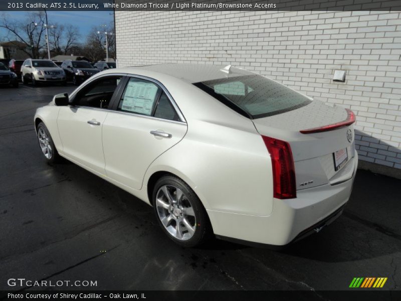 White Diamond Tricoat / Light Platinum/Brownstone Accents 2013 Cadillac ATS 2.5L Luxury