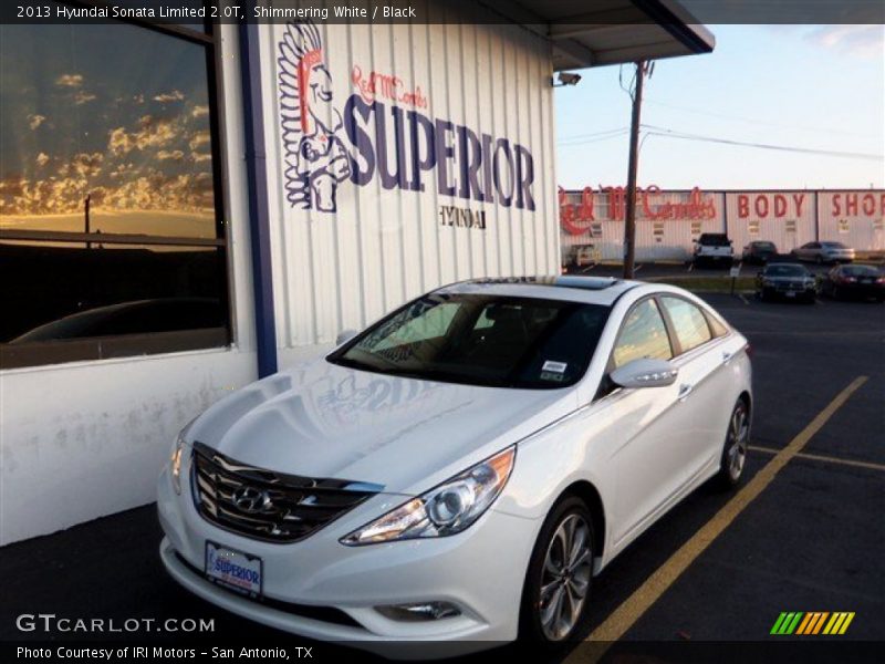 Shimmering White / Black 2013 Hyundai Sonata Limited 2.0T