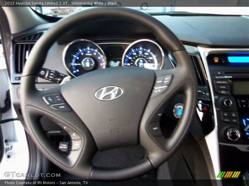 Shimmering White / Black 2013 Hyundai Sonata Limited 2.0T