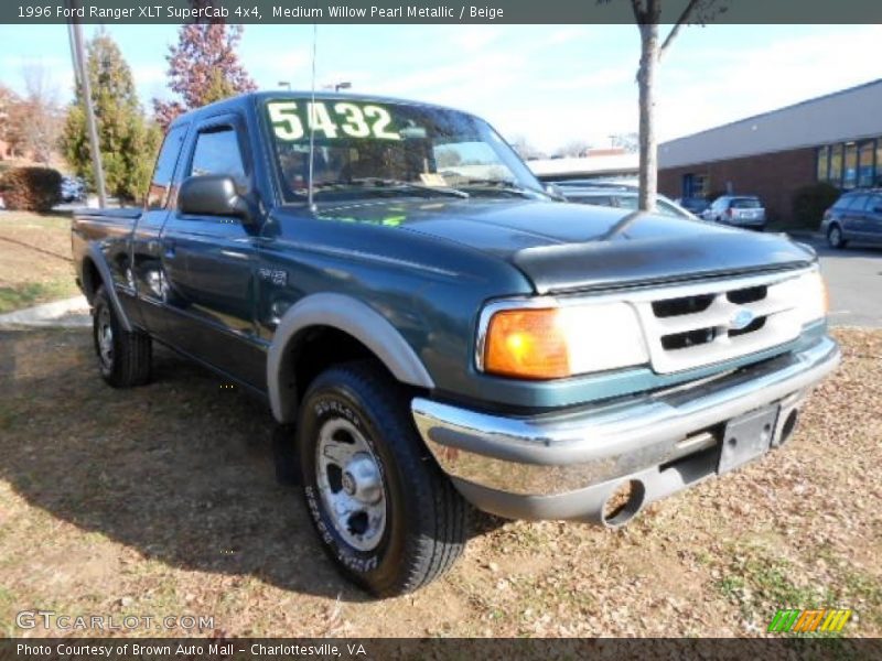 Medium Willow Pearl Metallic / Beige 1996 Ford Ranger XLT SuperCab 4x4