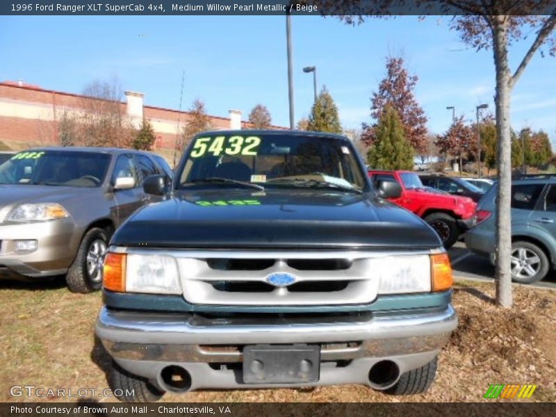 Medium Willow Pearl Metallic / Beige 1996 Ford Ranger XLT SuperCab 4x4