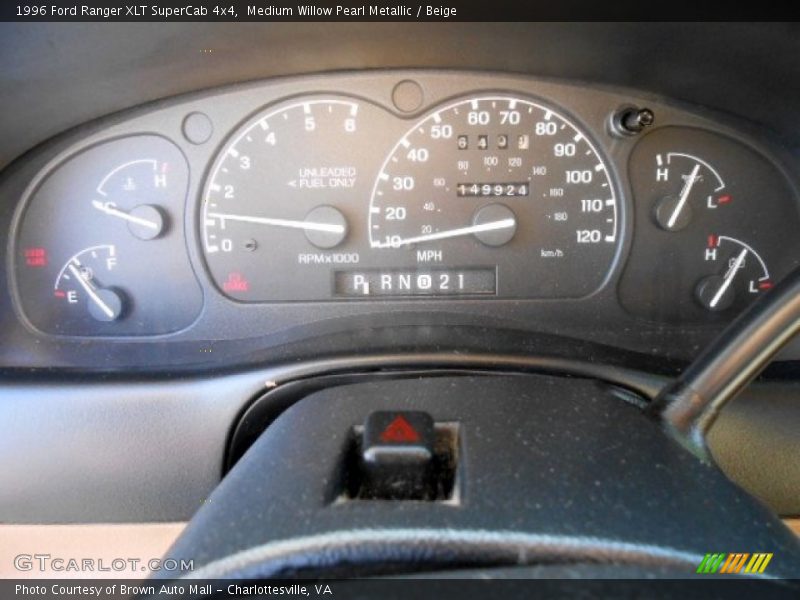 Medium Willow Pearl Metallic / Beige 1996 Ford Ranger XLT SuperCab 4x4