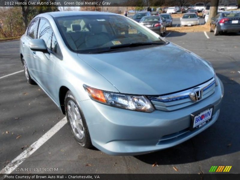 Green Opal Metallic / Gray 2012 Honda Civic Hybrid Sedan