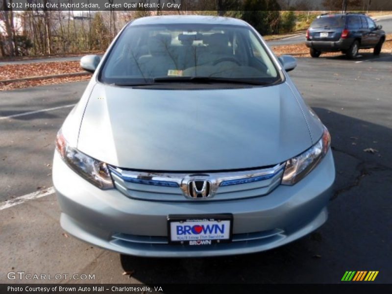 Green Opal Metallic / Gray 2012 Honda Civic Hybrid Sedan