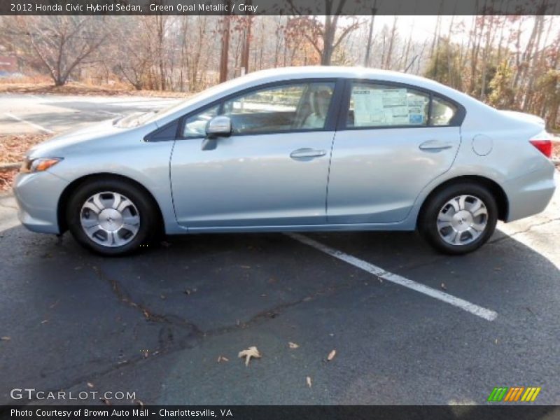 Green Opal Metallic / Gray 2012 Honda Civic Hybrid Sedan