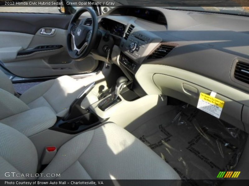 Green Opal Metallic / Gray 2012 Honda Civic Hybrid Sedan