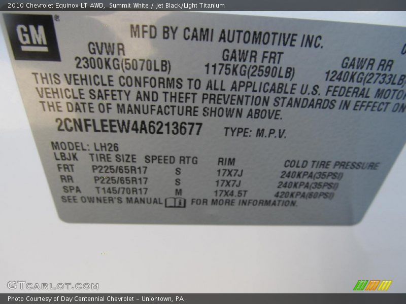 Summit White / Jet Black/Light Titanium 2010 Chevrolet Equinox LT AWD