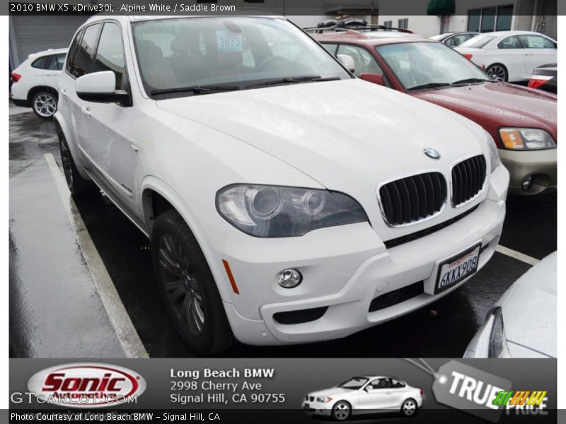 Alpine White / Saddle Brown 2010 BMW X5 xDrive30i