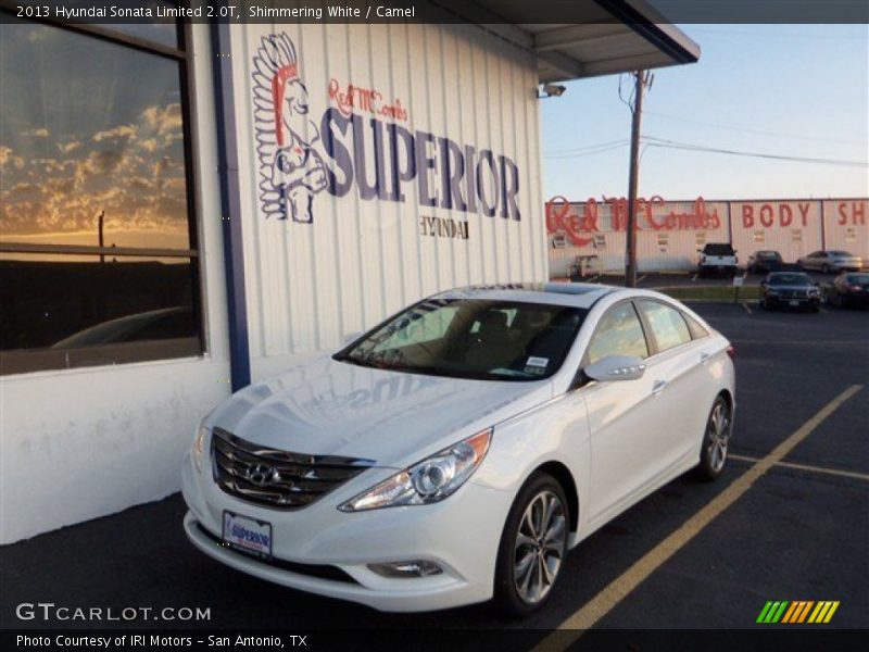 Shimmering White / Camel 2013 Hyundai Sonata Limited 2.0T