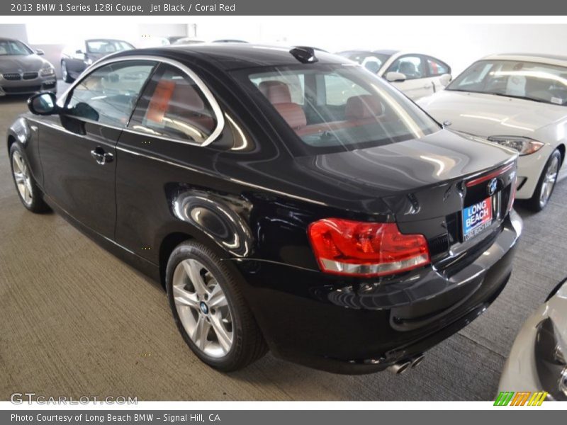Jet Black / Coral Red 2013 BMW 1 Series 128i Coupe