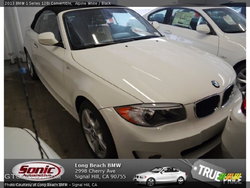 Alpine White / Black 2013 BMW 1 Series 128i Convertible